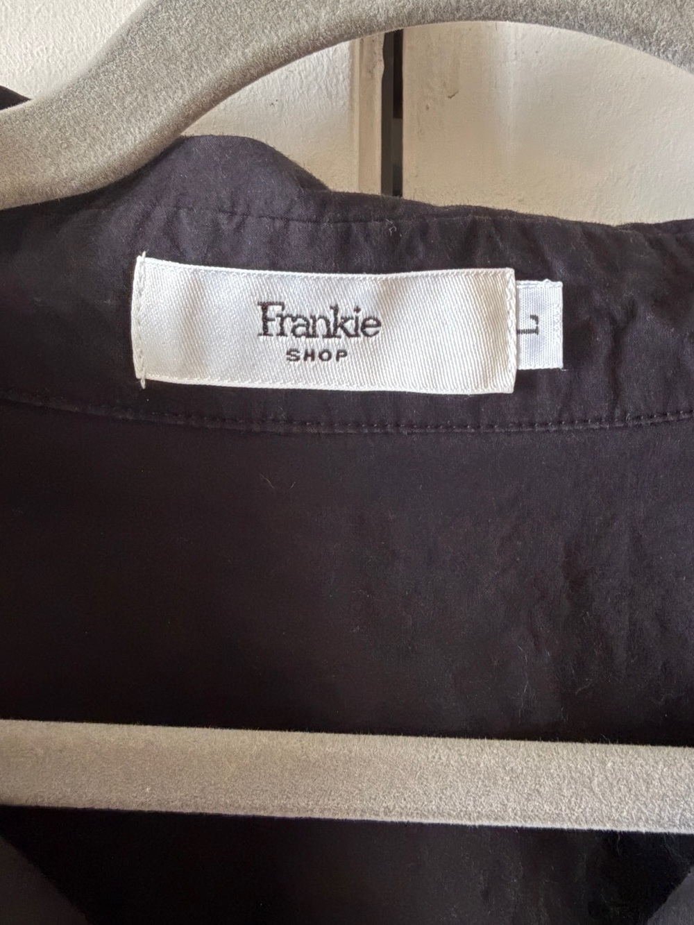 The Frankie Shop Oversized Long Sleeve Lui Button Down Lightweight Black Large - Picture 6 of 13